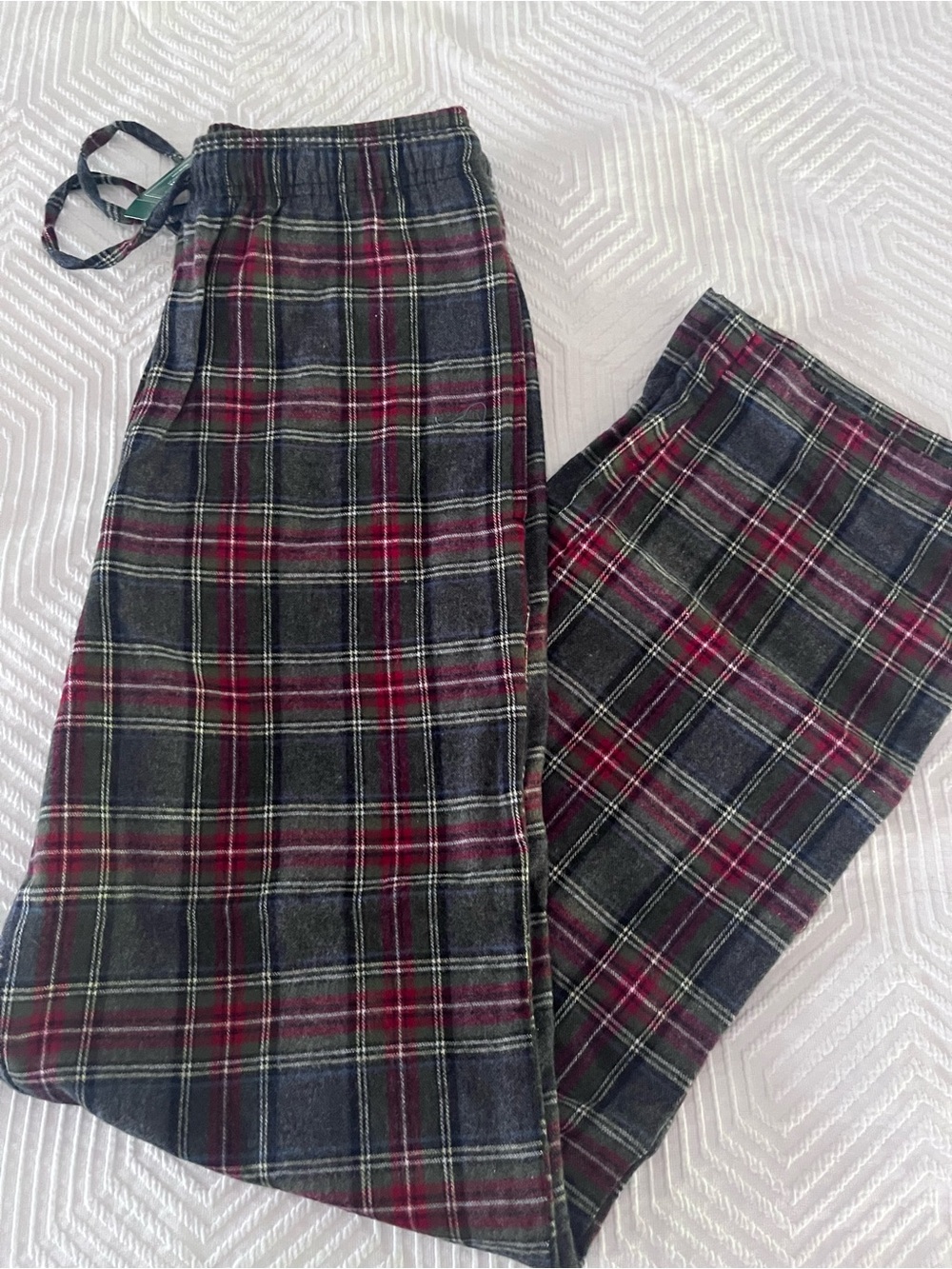 L.L. Bean Men's Plaid Pajama pants in Navy, Red & Green